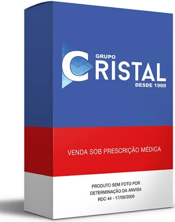 Imagem de embalagem de remédio com rótulo azul e branco